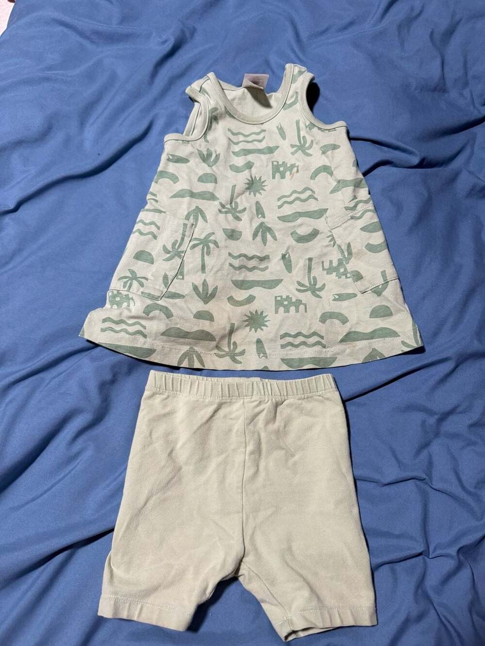 Hanna Andersson Baby Tunic & Shorts Set US 12-18 mos Green